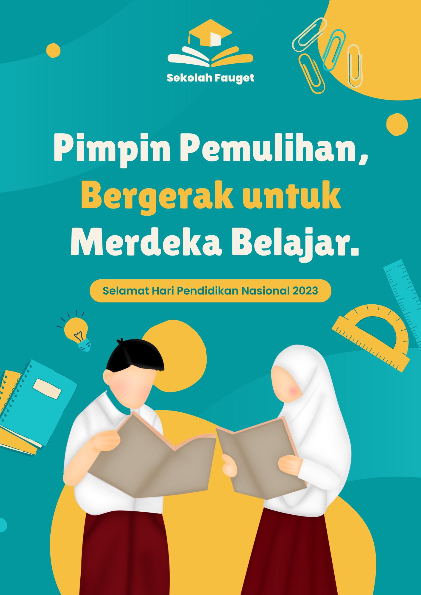 Poster Pendidikan tentang Pergerakan Pembelajaran.