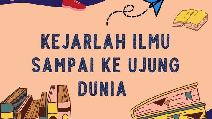 Poster Pendidikan tentang Mengejar Ilmu.