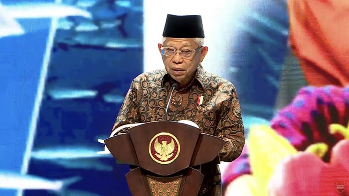 Wakil Presiden Maruf Amin dalam Musrenbangnas RKP 2024 dan Peluncuran Proyeksi Penduduk 2020-2050. (Tangkapan Layar Youtube Bappenas RI)