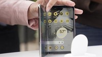 The Google Pixel Fold is demonstrated at a Google I/O event in Mountain View, Calif., Wednesday, May 10, 2023. (AP Photo/Jeff Chiu)