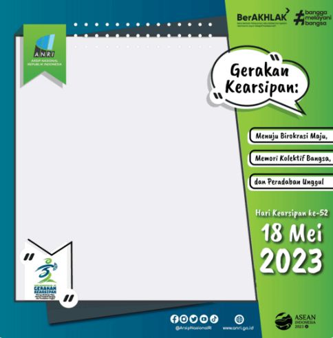Hari Kearsipan Nasional 2023 jatuh pada 18 Mei. Kamu bisa menggunakan twibbon Hari Kearsipan Nasional 2023 untuk memeriahkan peringatannya. Cek di sini!