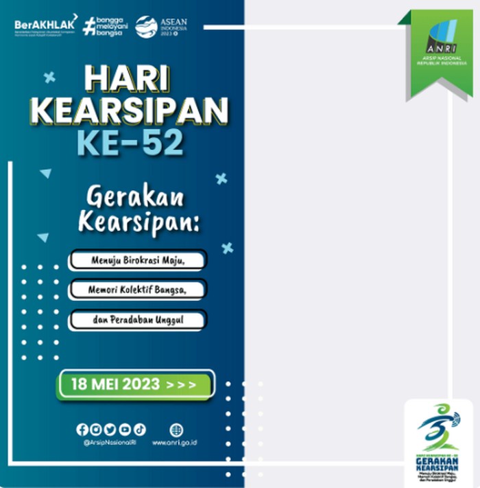 Hari Kearsipan Nasional 2023 jatuh pada 18 Mei. Kamu bisa menggunakan twibbon Hari Kearsipan Nasional 2023 untuk memeriahkan peringatannya. Cek di sini!
