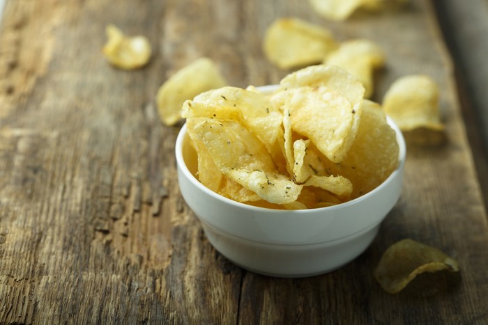 Homemade potato kettle chips