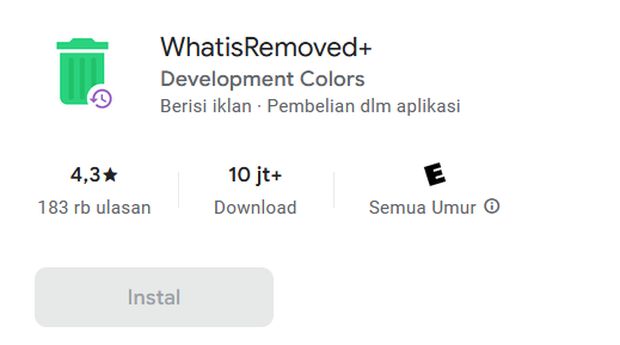 Aplikasi WhatsRemoved+.