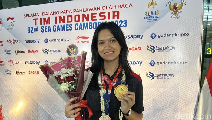 Atlet basket putri Indonesia Dyah Lestari yang memperkuat Timnas Basket di SEA Games 2023.
