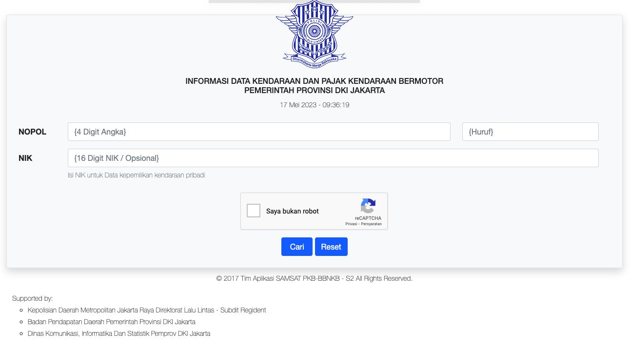 Cek pajak motor online Jakarta