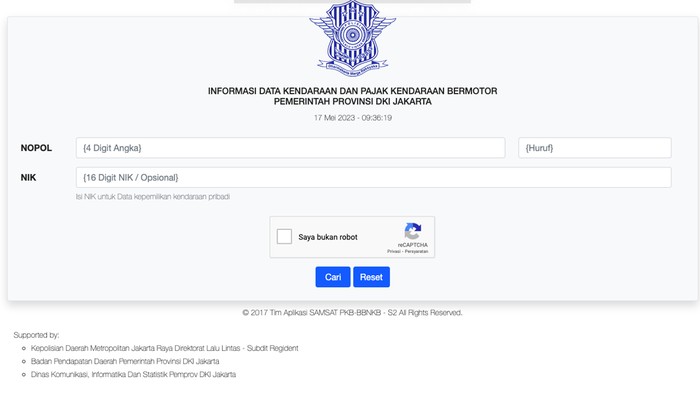 Cek pajak motor online Jakarta