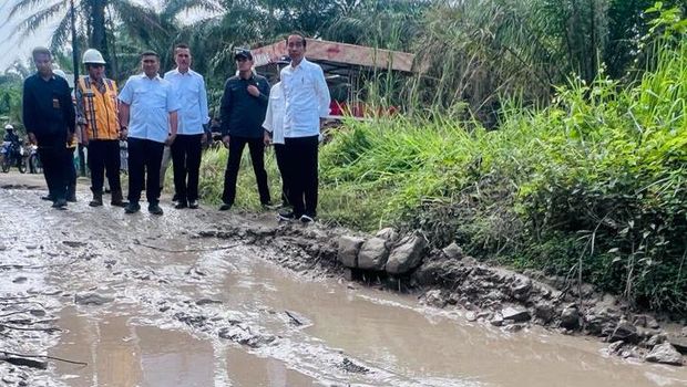 Jokowi Tinjau Jalan Rusak di Labuhanbatu Utara