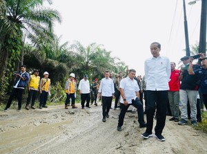 Bareng Wagub Ijeck, Jokowi Tinjau Jalan Rusak di Labura