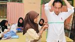 5 Potret Jokowi di SMKN 4 Jambi, Minta Dibuatkan Baju hingga Selfie Bareng Murid
