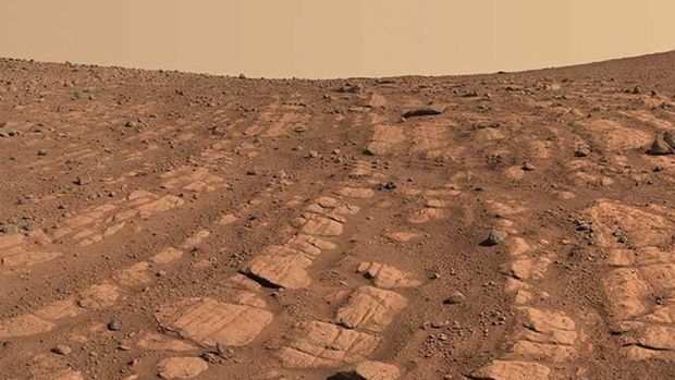 Lokasi yang diberi nama Skrinkle Haven di Mars. Direkam oleh robot Perseverance NASA.