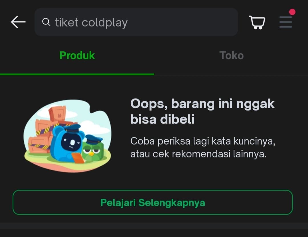 Tiket Coldplay.