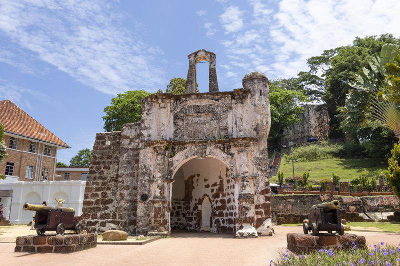 A famosa Fortress Malacca. The remaining part of the ancient fortress of melaka, Malaysia