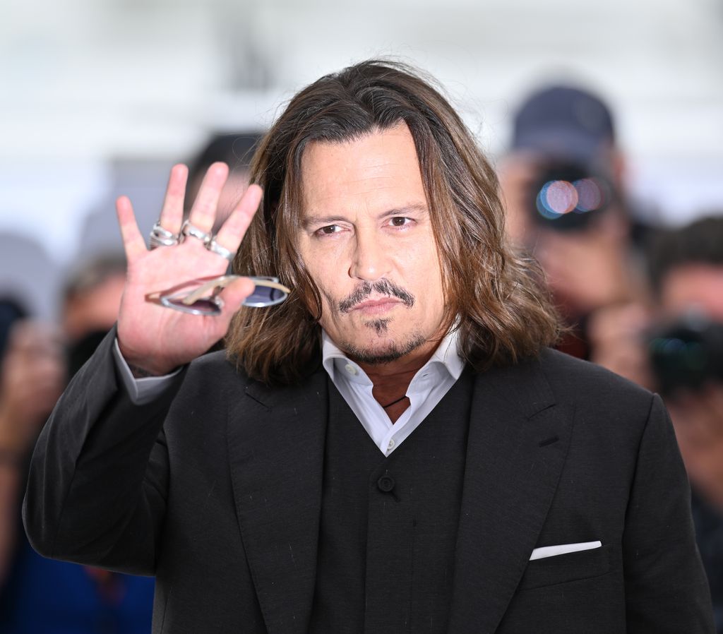 CANNES, FRANCE - MAY 17: Johnny Depp poses during a photocall for the film Jeanne du Barry at Palais des Festivals at the 76th Cannes Film Festival in Cannes, France on May 17, 2023. (Photo by Mustafa Yalcin/Anadolu Agency via Getty Images)