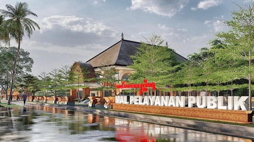 Gambar rancangan sementara eksterior Mal Pelayanan Publik Tabanan. (istimewa)