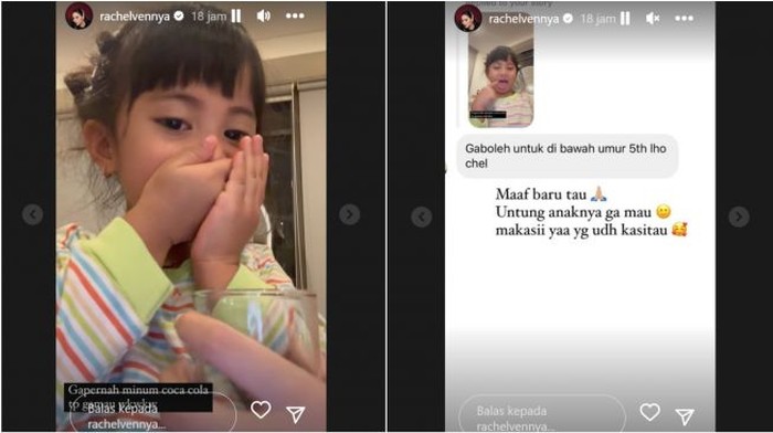 Rachel Vennya Tawarkan Anaknya Minum Soda, Netizen Kasih Peringatan