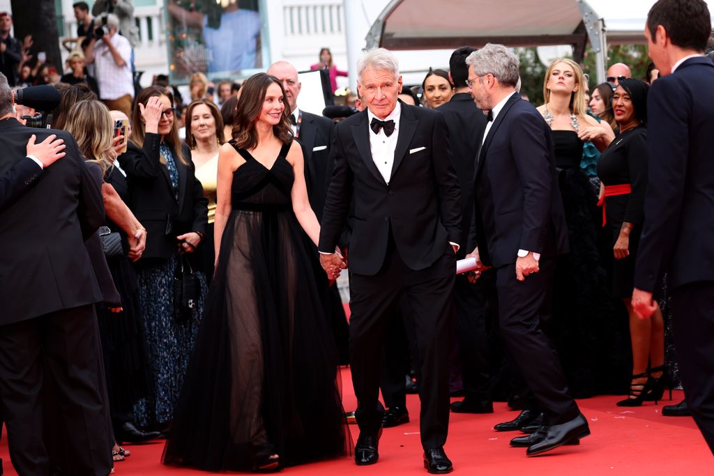 CANNES, FRANCE - MAY 18: (L-R) Calista Flockhart and Harrison Ford attend the 