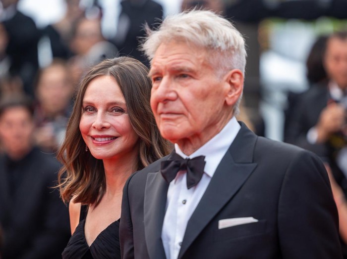 CANNES, FRANCE - MAY 18: (L-R) Calista Flockhart and Harrison Ford attend the 