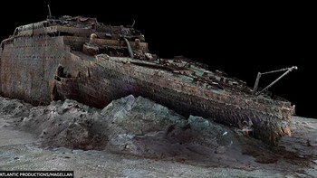 Hal ini dapat dilakukan berkat pemindaian digital yang dilakukan secara menyeluruh pada Titanic yang terletak 3.800 m di bawah Atlantik. Foto: Atlantic Productions/Magellan