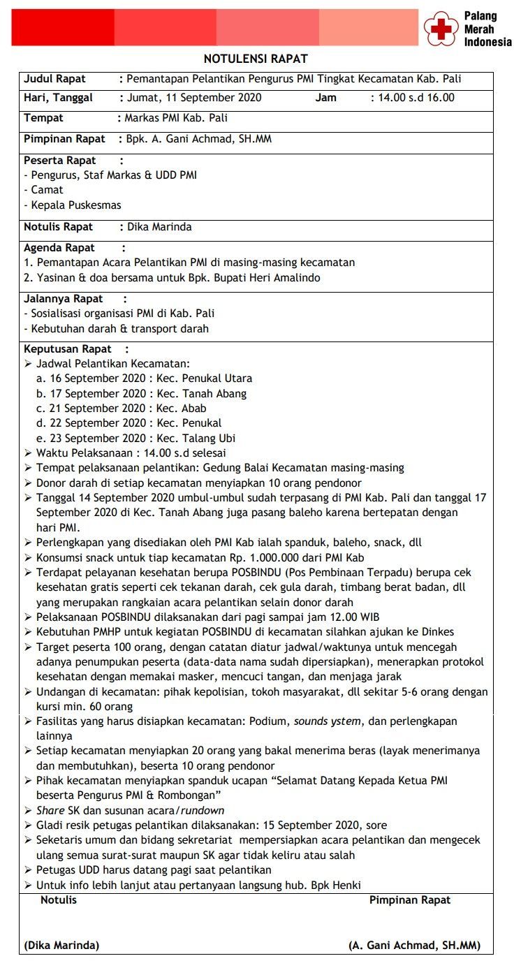 Contoh Notulen Rapat Lengkap Dengan Format Begini Cara Membuatnya 