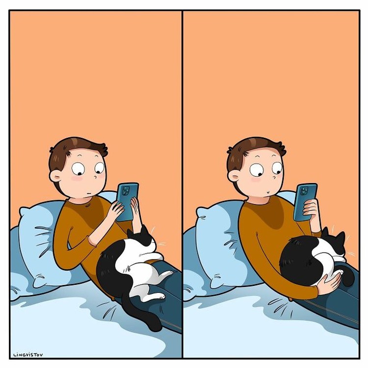 Komik Lucu Soal Kucing yang Bikin Pembacanya Ketika memelihara seekor kucing, ada saja tingkahnya yang membuat kita gemas. Beberapa di antaranya digambarkan dalam bentuk komik berikut ini.