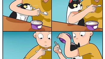 Si paling sering gangguin kita kalau lagi makan. Foto: (Bored Panda).