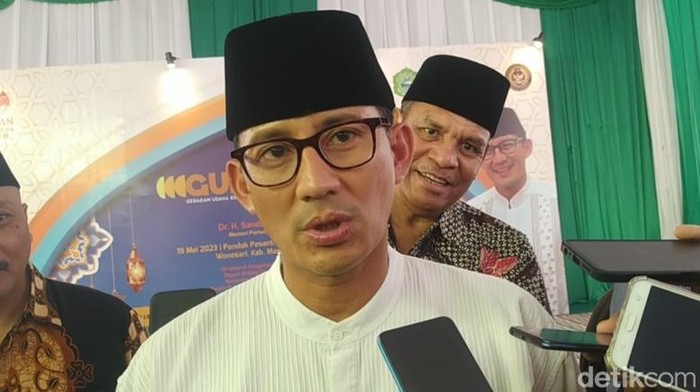 Menparekraf Sandiaga Uno di Ponpes Roudlotut Thullab Magelang, Jumat (19/5/2023).