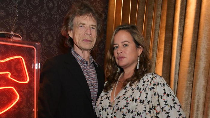 LONDON, ENGLAND - SEPTEMBER 13:   Sir Mick Jagger and Jade Jagger attend the launch of Jade Jaggers new jewellery collection during London Fashion Week September 2019 at Nolita Social on September 13, 2019 in London, England.  (Photo by David M. Benett/Dave Benett/Getty Images)