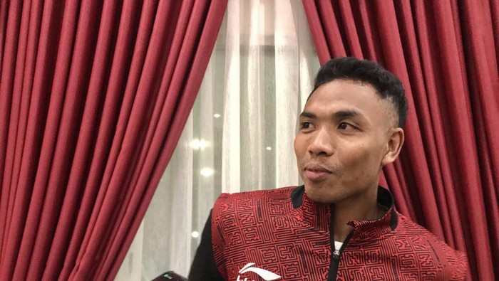 Sprinter Indonesia Lalu Muhammad Zohri saat ditemui di Mataram pada Kamis (18/5/2023) malam. (Helmy Akbar/detikBali)