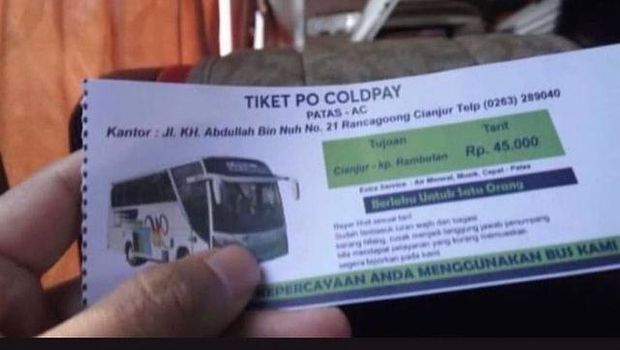 Tiket viral bertuliskan PO Coldplay