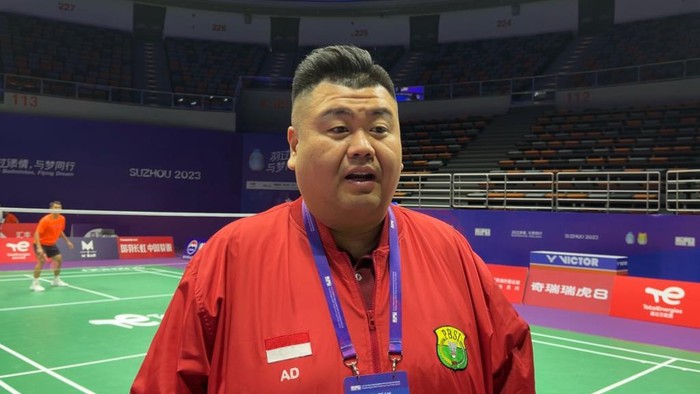 Manajer Tim Indonesia Armand Darmadji di Piala Sudirman 2023.