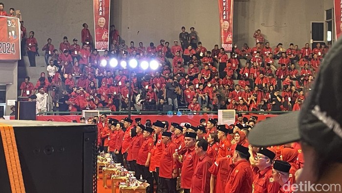 Konsolidasi internal PDIP di Palembang, Sumatera Selatan (Vivi/detikcom).