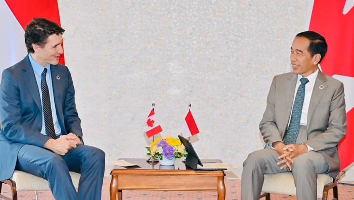 PM Kanada Justin Trudeau memberikan pidato dalam acara ASEAN-Indo Pacific Forum 2023.