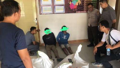 Dua warga Lombok Tengah ditangkap seusai menerima kiriman sabu seberat 12,3 kg kiriman dari Selangor, Malaysia. Foto: istimewa.
