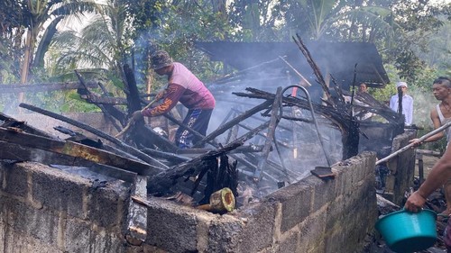 Sebuah bangunan milik I Kadek Suta di Desa Jungutan, Kecamatan Bebandem, Kabupaten Karangasem, Bali, ludes terbakar pada Sabtu (20/5/2023) sore