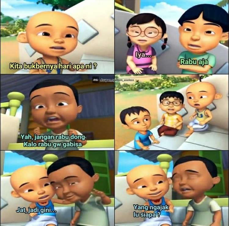 Siapa nih yang kartun favoritnya Upin & Ipin? Meme berikut pasti bisa bikin kamu senyum-senyum sendiri.
