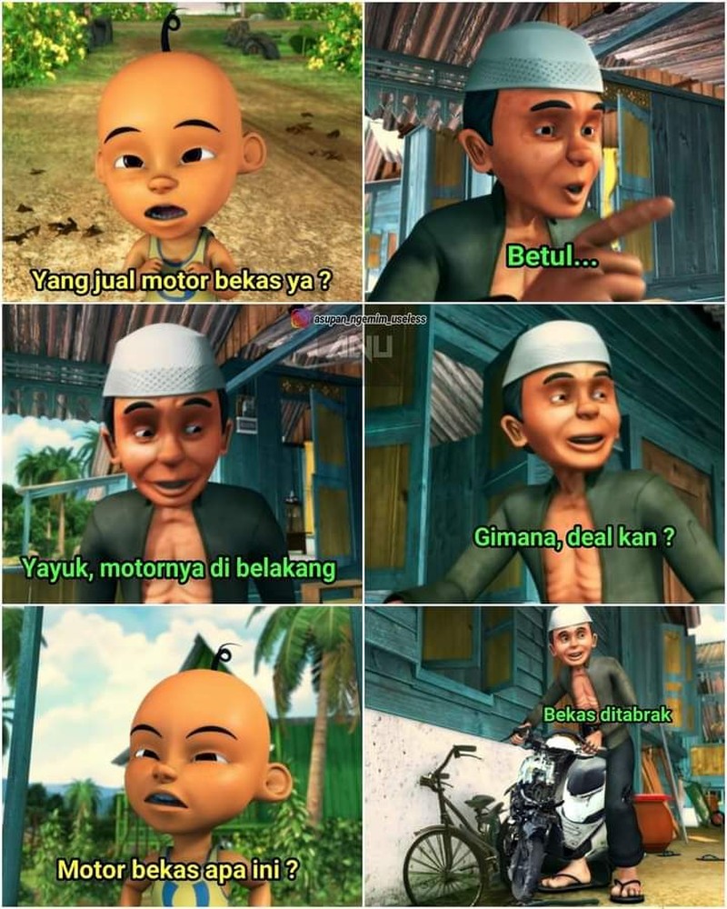 Siapa nih yang kartun favoritnya 'Upin & Ipin'? Meme berikut pasti bisa bikin kamu senyum-senyum sendiri.