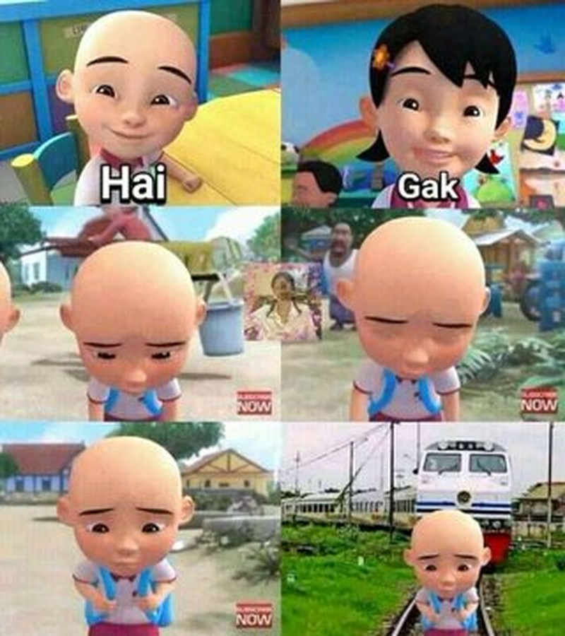 Siapa nih yang kartun favoritnya 'Upin & Ipin'? Meme berikut pasti bisa bikin kamu senyum-senyum sendiri.