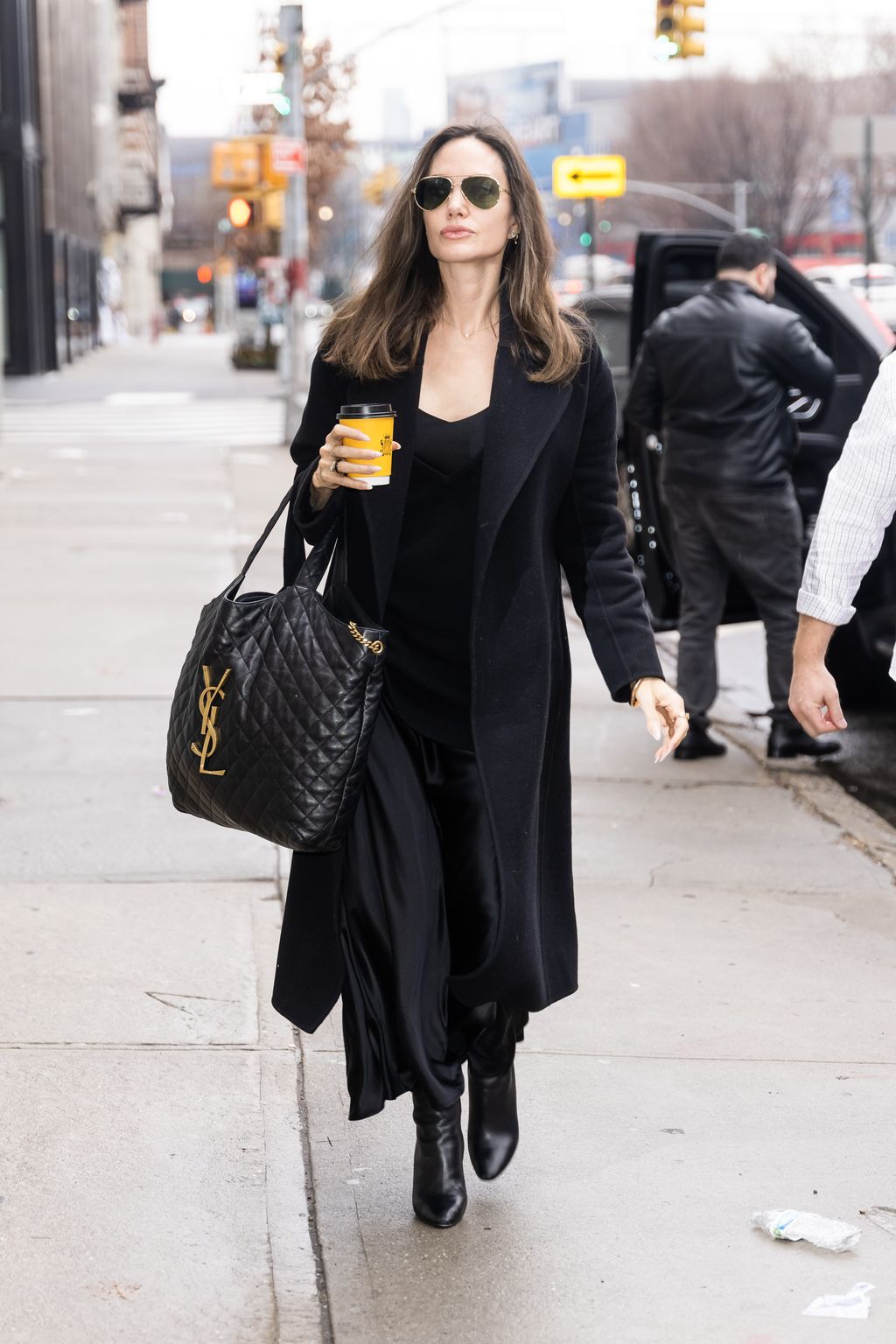 NEW YORK, NEW YORK - JANUARY 12: Angelina Jolie is seen on January 12, 2023 in New York City. (Photo by Gotham/GC Images)