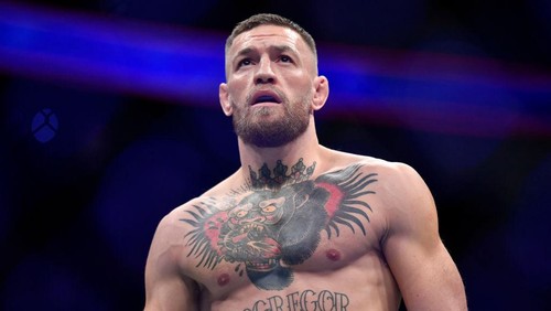LAS VEGAS, NEVADA - JULY 10: Conor McGregor of Ireland prepares to fight Dustin Poirier during the UFC 264 event at T-Mobile Arena on July 10, 2021 in Las Vegas, Nevada. (Photo by Chris Unger/Zuffa LLC)