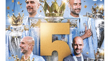 Ini adalah gelar kelima Liga Inggris bagi Pep. Foto: Twitter