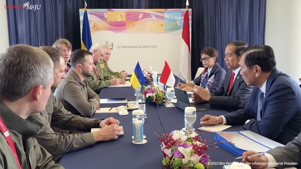 Pertemuan Bilateral Presiden Jokowi dengan Presiden Ukraina Volodymyr Zelenskyy, (21/5/2023). (Tangkapan Layar Youtube Sekretariat Presiden)