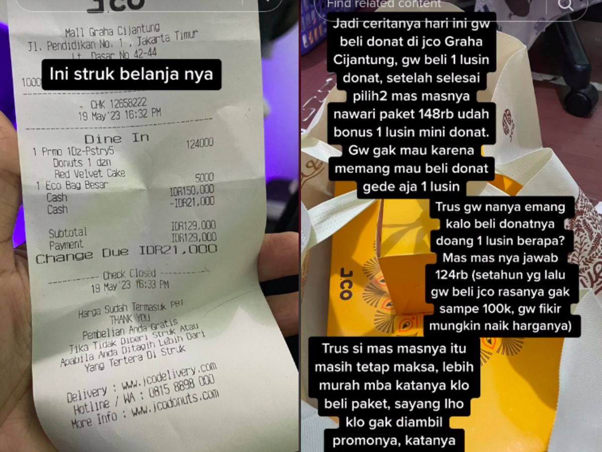 Wanita merasa dibohongi pelayan donat