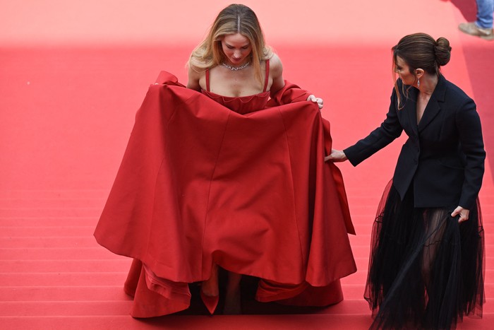 TOPSHOT - US actress Jennifer Lawrence arrives for the screening of the film 