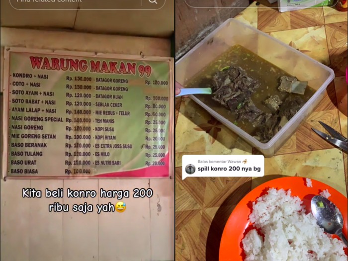 Harga makanan di warung makan di Papua