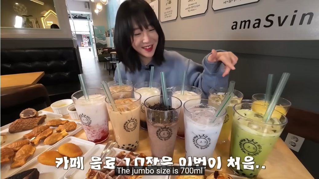 YouTuber Tzuyang minum 7 liter boba