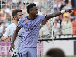 Vinicius Junior mendapat diskriminasi rasial dari fans Valencia di Stadion Mestalla akhir pekan lalu. (Foto: AFP via Getty Images/JOSE JORDAN)