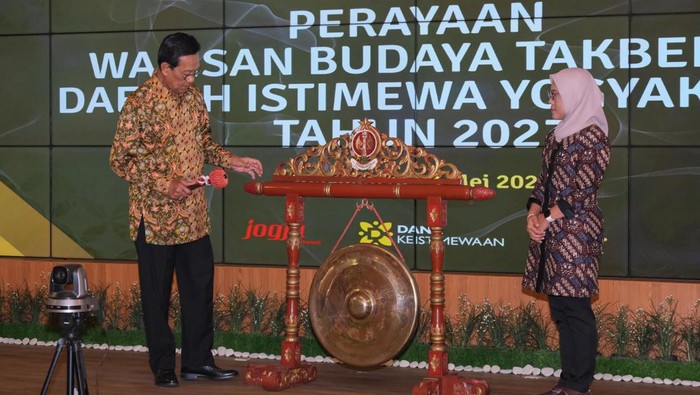 Acara penyerahan Sertifikat WBTb di Gedhong Pracimasana Kepatihan, Kota Jogja, Selasa (23/5/2023).