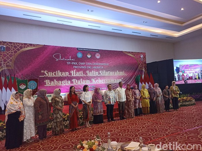 Acara Tim Penggerak PKK (TP-PKK), Dharma Wanita Persatuan (DWP) dan Dekranasda DKI di Ancol, Jakut (Tiara Aliya/detikcom)