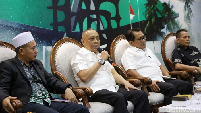 Diskusi Menilik Persiapan Haji 2023 Diskusi Dialektika Demokrasi digelar di Media Center Komplek Parlemen Senayan Jakarta, Selasa (23/5/2023). Diskusi itu membahas 'Menilik Persiapan Haji 2023'.